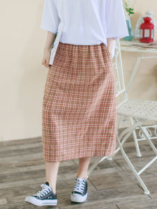 Váy Kẻ Caro Cotton Dáng Rộng Cỡ Lớn Mới Về Mùa Thu Váy Chữ a Cổ Điển Cho Dáng Người Quả Lê Và Quả Táo