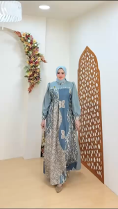 Dress jumbo Alfiah/Gamis syari jumbo/Dress pesta kondangan/baju muslim wanita terkini/Gamis jumbo LD 110/Dress pesta/dress resmi/dress mewah