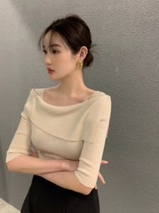 Elegant Summer New Style Knitwear One-Shoulder Neck