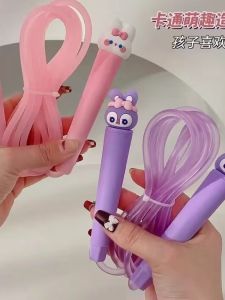 Ultra-Light Soft Rubber Bamboo Node Style Rope for Primary School Students Cute Cartoon Design Non-Tangle Durable Jump Rope