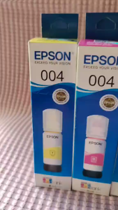 004 INK WITH BOX COMPATIBLE TO PRINTERS ● L1110 ● L1210 ● L3100 L3101 L3106 L3108 ● L3110 L3115 L3116 L3118 L3119 ● L3150 L3151 L3156 L3158 ● L3160 ●