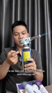 Đèn khò gas mini có núm vặn và đánh lửa tựu động - Đầu khò gas mini cầm tay
