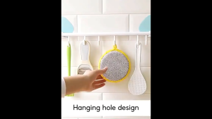 IQONICA 2in1 Double Side Wire Dish Cloth Dishwashing Sponge Dish Scrubber Stainless Steel Scrub Sponge Wipe Scrub Sponge Scrub Pad