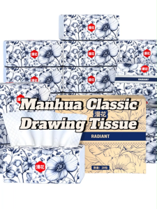 【24 Packs/Box】 ManHua Classic Drawing 5-ply 280sheets | Large Pack Soft Tissue | Rainbow Culture