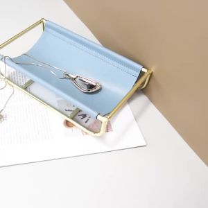 Decorative Leather and Iron Key Organizer Golden Nordic Style