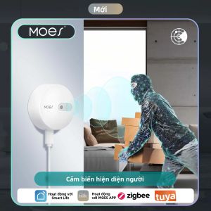 MOES ZigBee Cảm Biến Hiện Diện Của Con Người Phát Hiện Sóng Radar Báo Động An Ninh Nhà Thông Minh Tương Thích Với Ứng Dụng Tuya Để Đảm Bảo An Toàn Cho Gia Đình