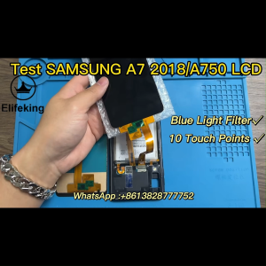 จอแอลซีดีสำหรับซัมซุง A7 2018 A750ชิ้นส่วนจอสัมผัสแอลซีดีของเครื่องแปลงดิจิทัลการเปลี่ยนไม่มีพิกเซลที่ตายเครื่องมือฟรี + กระจกเทมเปอร์