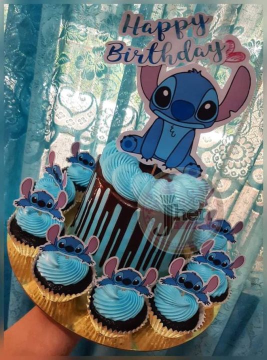 Lilo and Stitch Cake topper happy birthday. 