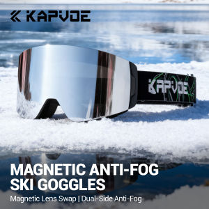 Kapvoe | KAPVOE Ski Goggles Double Layer Anti Fog UV400 Protection Snowboard Goggles Winter Ski Windproof Anti Glare Snow Sports Glasses