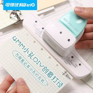 Manual 3-Hole Punch Machine Cute Mini 4mm Hole Puncher for Scrapbooking Handmade Craft Multi-Functional Five-Hole Binder