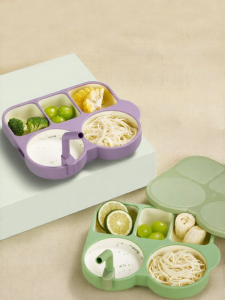 PUTOT | Suction Plate Division Bowl for Toddlers Silicone Feeding Set