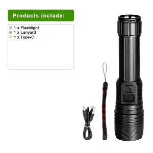 1000000LM High Power LED Flashlight Bright Rechargeable Powerful Torch Hand Lantern Zoomable Emergency Fishing Camping Lamps
