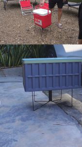 ขาตั้งกล่องน้ำแข็ง ตั้งแคมป์ ปิกนิก อุปกรณ์แคมป์ปิ้ง ชั้นวางของ เต็นท์ เดินป่า กล่องเก็บความเย็น