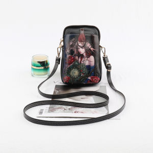 Large Zipper Womens Phone Bag Cute Cartoon Crossbody Mobile Phone Pocket Colorful Korean Style Multifunctional Mini Single Shoulder Bag