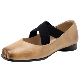 Agsdon | Ballet Mary Jane Flats Square Nose French Style