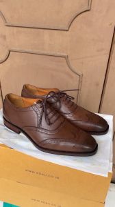 Zeus Brown - Sepatu Kulit Formal Wingtip Oxford Pantofel Wedding Shoes Sepatu Nikah Sepatu Kantor