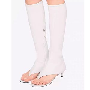 Elegant High Heels Roman Sandals Womens Summer Elastic Slim Boot High Tube Long Boots Street Style Low Help Pure Color