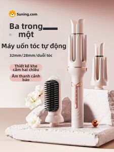Bàn Chải Uốn Tóc Điện Tự Động 3 Trong 1 40mm Cỡ Lớn Bàn Chải Uốn Tóc Thẳng Đa Năng Dành Cho Nữ Bàn Chải Uốn Tóc Sóng Lớn
