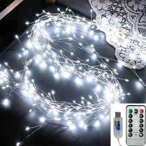 Đèn LED Nguồn USB Dây Pháo Đèn 3/6/9M Điều Khiển Từ Xa Vòng Hoa Cổ Tích Đèn Cho Tiệc Cưới Sân Vườn Trang Trí Giáng Sinh
