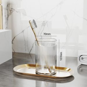 Luxury Plastic Toothbrush Cup High Aesthetic Value Couples Home Use Toothpaste Rinse Cup Dentafuge High End Bathroom Accessories