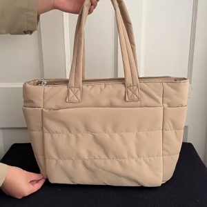 Tawii. Puffy Tote Bag for Woman Multi-pocket Lightweight Handbag Fashion Shoulder Bag for College