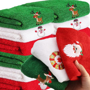 【On Sale】Creative New Christmas Towel Embroidery Santa Claus Elk Christmas New Years Gift