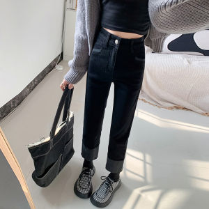 Slim Straight Leg Jeans Womens Summer Thin High Waist Slimming Small Size Nine Patchwork Smoke Tube Pants High Waist Cotton Stretch Denim