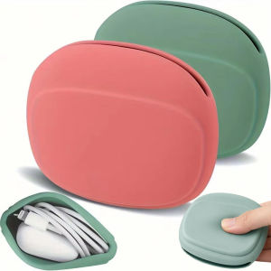 Silicone Cell Phone Cable Bag / Portable Data Cable Earphone Storage Box / Multifunctional Key USB Rating Coins Organizing Bags