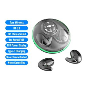 Kebidumei | KEBIDUMEI Sleep Earphones Bluetooth 5.3 Headphones In-ear Mini Wireless Headsets HiFi Stereo Noise Reduction TWS Gaming Earbuds