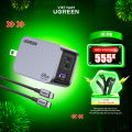 Bộ sạc nhanh Ugreen 65W Nexode GaN Pro CD381 | 3 cổng sạc USB-C/USB-A| Kèm cáp sạc nhanh Type-C 100W 1.5m | Bảo hành 18 tháng | 25870. 