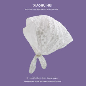 Mũ Ruy Băng Ren Trắng Thiết Kế Ban Đầu Cho Nữ Mùa Xuân Hè Mỏng Phong Cách Biển Cỡ Nhỏ Che Nắng Chống Tia UV Mũ Trùm Đầu