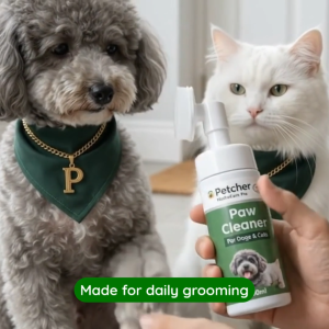 Petcher Paw Cleaner 200ml Foam Wash No Rinse Waterless Pet Foot Cleanser for Dogs and Cats