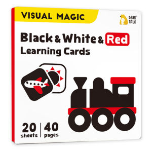 BEAR TALE Visual Magic FlashCards Black White Learning Cards Baby Educational Toys Double Sided Cognitive Flash Large Size