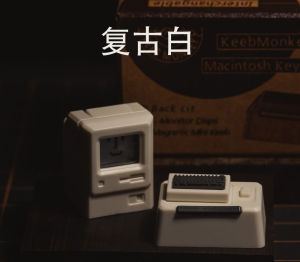 Retro Style Mechanical Keyboard with Changeable Expressions Macintosh Personalized Transparent Keycaps DIY ABS Material