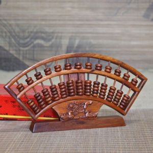 Red Sandalwood Abacus Vintage 13-15 Levels with Base Chinese Style Solid Wood Study Desk Decoration Gift Box Creative Display