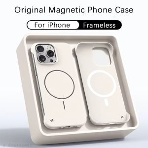 Ultra-thin Bezel-less For Magsafe Magnetic Phone Case For iPhone 17 Air 16 15 14 Plus 13 12 11 Pro Max Matte Hard Case Cover For iPhone 17 16 Pro Max Anti-drop Slim Protective Caseing