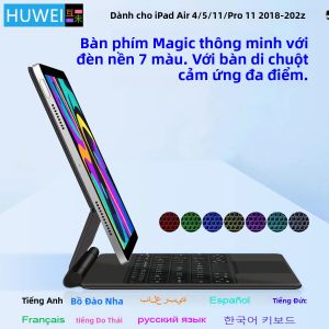 Bao Da Bàn Phím Thông Minh Cho iPad Air 4/5/6 iPad Pro 11 Thế Hệ 1/2/3/4 Có Đèn Nền Tương Thích Với Bàn Phím Cảm Ứng Đa Điểm Tương Thích Với Bàn Phím Magic M2/M3