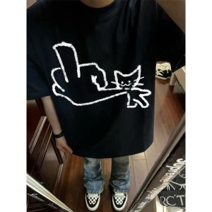 YEBO | Oversized Graphic Tee 300 Pounds Summer American Casual