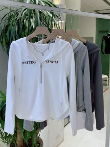 Trendy Korean Long Sleeve Printed Hoodie Womens Early Autumn 2022 New Letter Base Shirt Top Slimming Effect Comfortable Fit