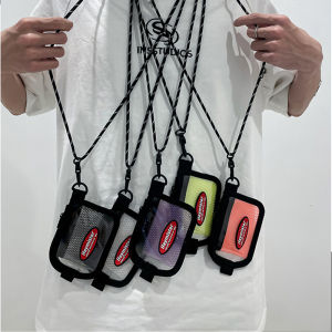 Multifunctional Bus Pass Neck Strap Wallet Earphone Coin Purse Campus ID Card Holder Korean Japanese Style Work Badge Bag