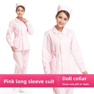 XINSILU | Nurse Uniform Thin Summer Short Sleeve Collar Winter Long Sleeve Set
