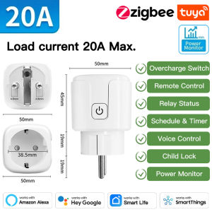 TNCE TUYA Smart Plug WiFi or Zigbee3.0 Socket EU 16/20A With Power Monitor Timing Function Voice Control Works Alexa Google Home
