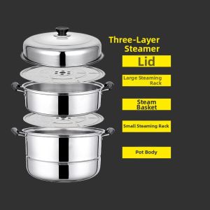 YUYOU | Domestic Durable Large Steaming Pot Suitable For Induction Cooker