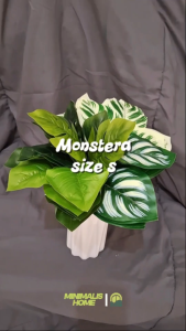 Daun Monstera Tangkai Size S Tanpa Pot Tanaman Hias Plastik Bunga Artificial Dekorasi Hijang