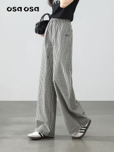 OSA | Retro Checks Cotton High Waist Slim Fit Casual Summer Trousers