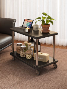 โต๊ะรองเท้าด้านไม้เนื้อแข็งเคลื่อนที่ได้สำหรับห้องนั่งเล่นขนาดเล็ก โต๊ะเครื่องแป้งขนาดเล็ก ตู้เสื้อผ้า โต๊ะกาแฟ ตกแต่งบ้าน รุ่นใหม่ 2025