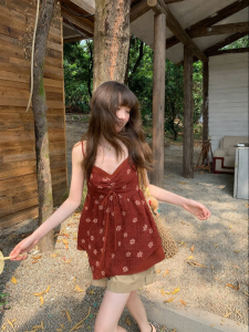 NIHAOKANONG | áo nữ Áo Blouse Mùa Hè Không T Tay Kiểu Dáng Nghỉ Dưỡng