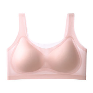 MiiOW | เสื้อชั้นในแบบเกาะอกแขนกุดผ้าไหมน้ำแข็งไร้ตะเข็บสำหรับผู้หญิงในช่วงฤดูร้อน เสื้อชั้นในแบบเกาะอกทรงกระบอกเล็กสำหรับผู้หญิง