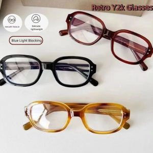 Vintage Y2k Full Frame Glasses Blue Light Blocking Women Eyeglasses Fashion PC Thick Frame Spectacles for Party
