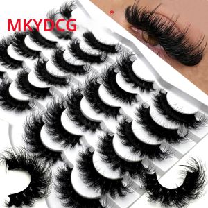 12 คู่ขนตาธรรมชาติ Faux Mink ขนตายาวนาน Fluffy Mink Lashes Dramatic Volume lashes Extension หนายาว